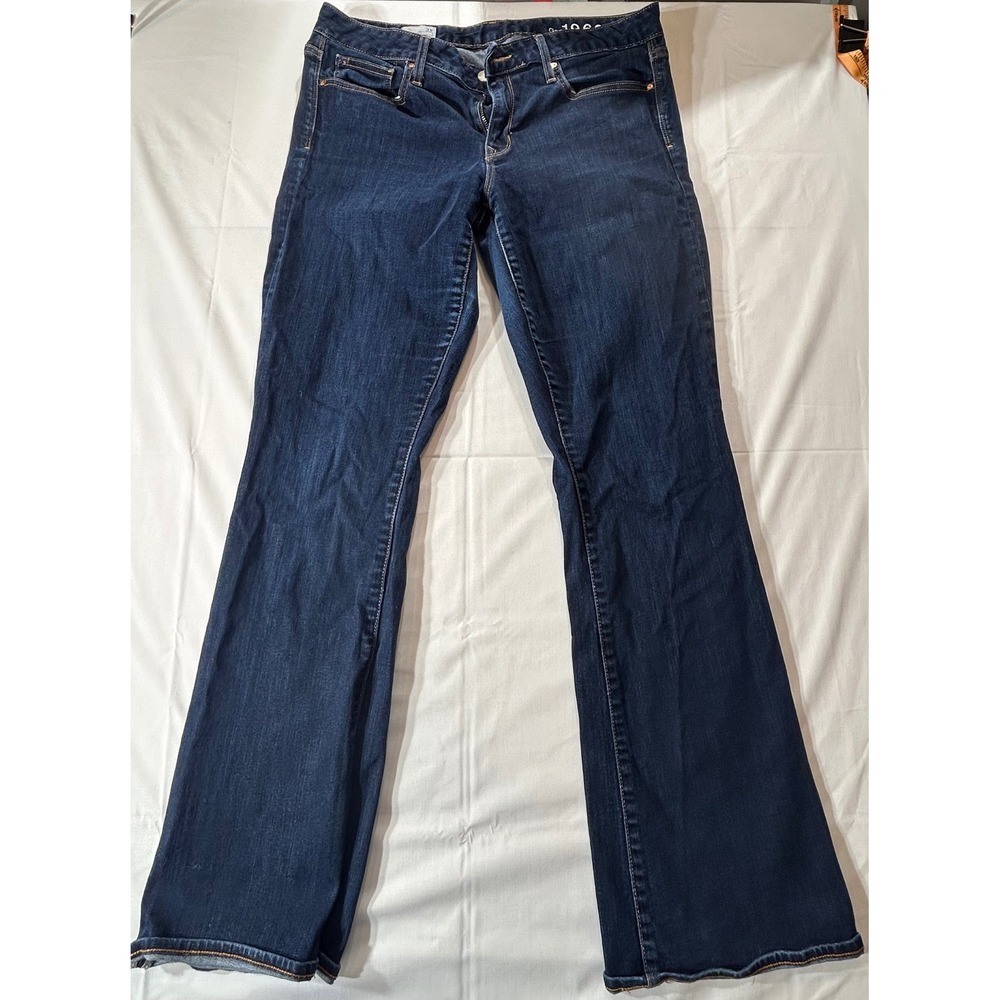 Gap 1969 Curvy Flare Jeans Dark Rinse Blue Stretch Denim Size 31r 31 Regular